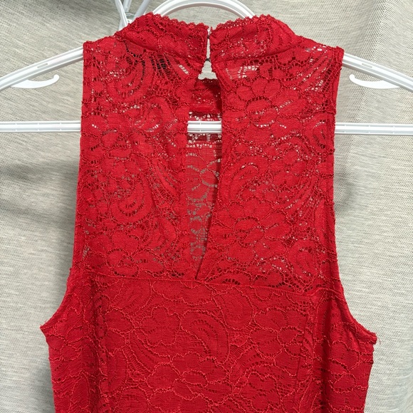 GUESS Red lace fit and flare Dress - Picture 6 of 6